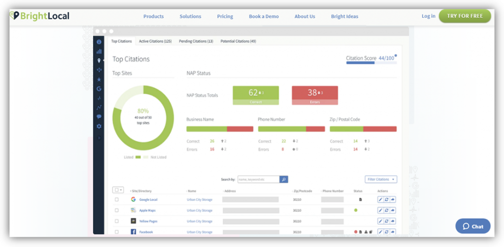 Manage your NAP Citations