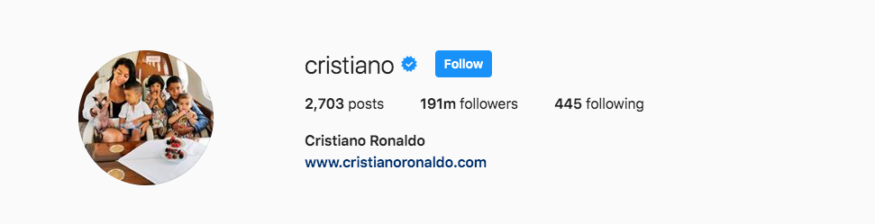 Cristiano Instagram Profile