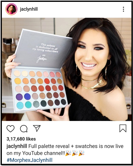 Jaclyn Hill launched an eyeshadow palette brand Morphe