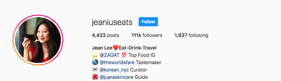 Macro Influencer jeaniuseats