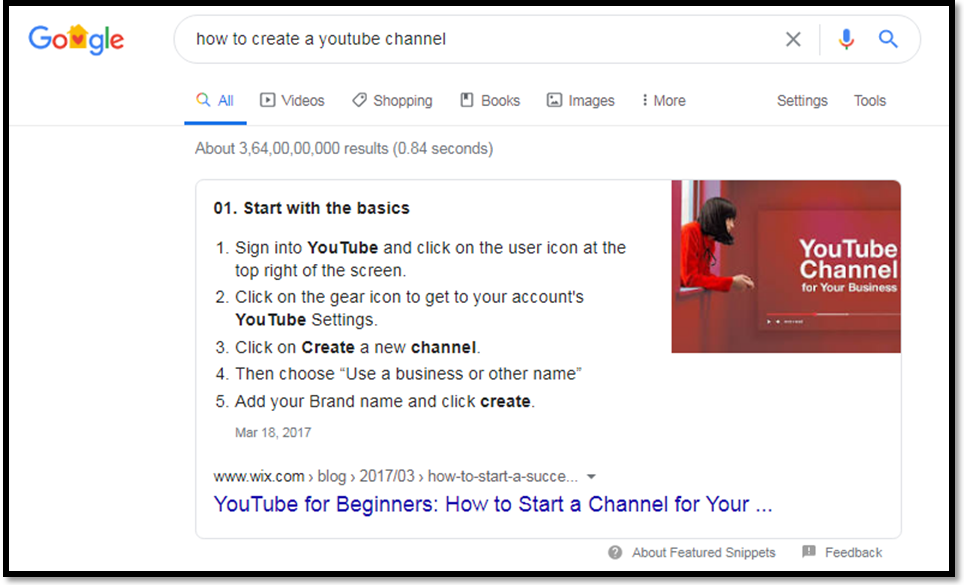 Snippets to Enhance Search Experience youtube channel search