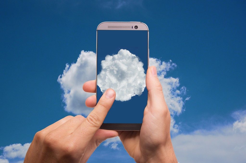 cloud finger smartphone phone