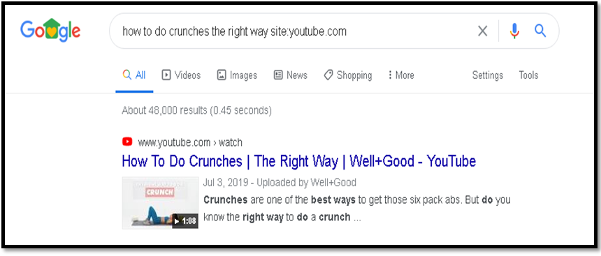identify the keywords on Google how to do crunches