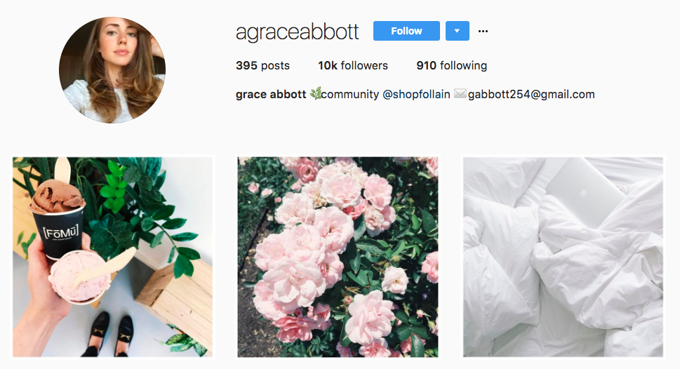 micro influencer agraceabbott