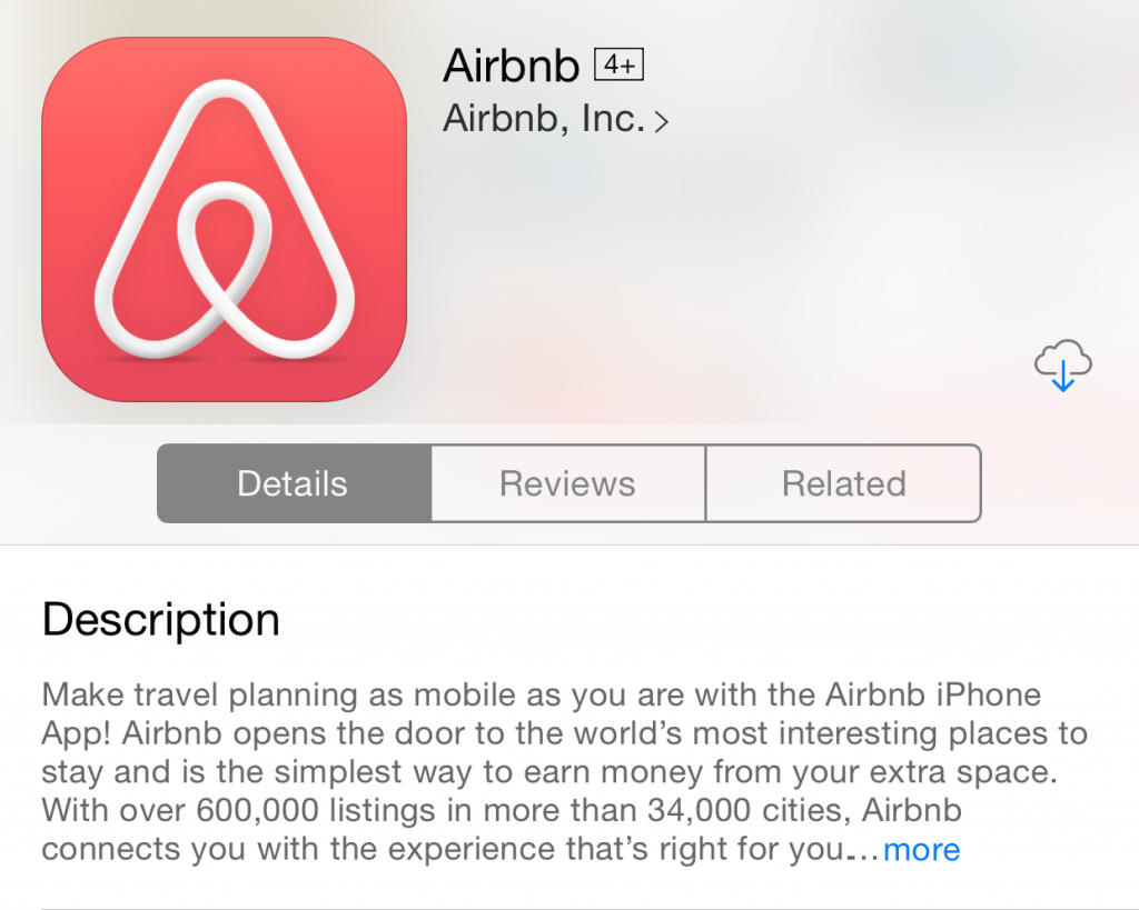 perfect app description(Airbnb)