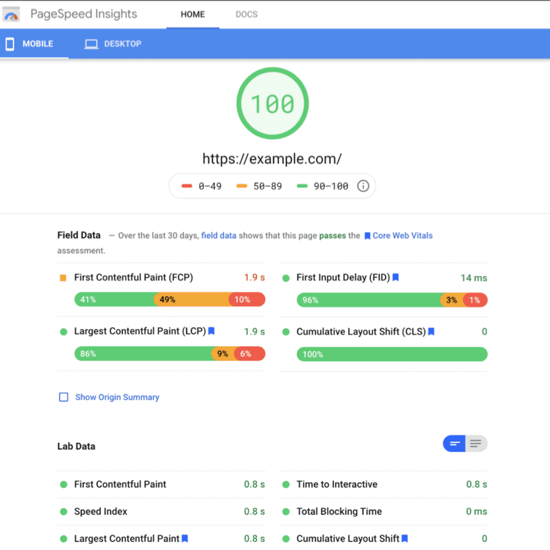 PageSpeed Insights Effects