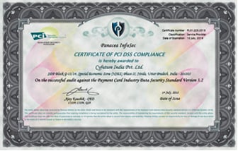 Certificate of PCI DSS COMPLIANCE Award - Cyfuture
