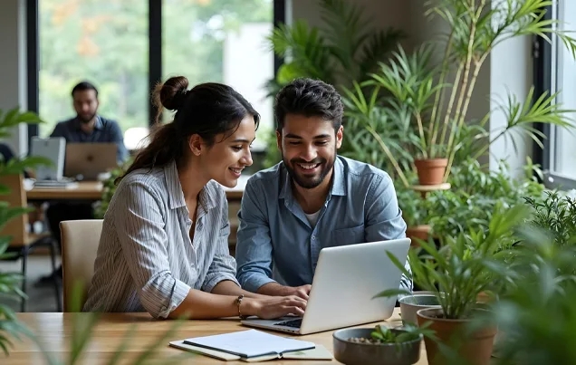 Business professionals working together in an office